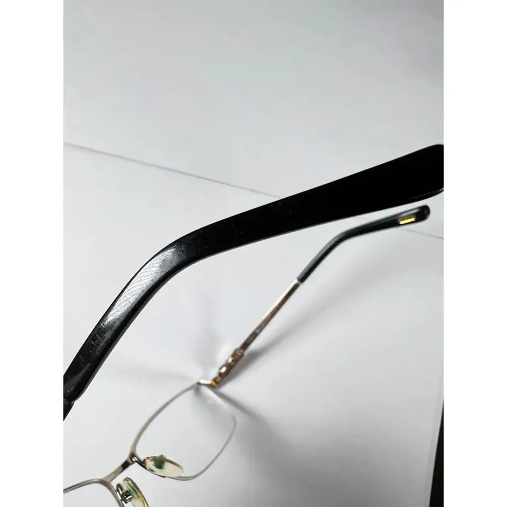 Furla Scilla VU4269J 0302 Black Gold Half Rim Eyeglasses Frames 55-17 135 Women